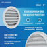 calimaero WSGG 6" Inch Gray Round Metal Air Vent Grill Cover Flat Louver with Fly Screen