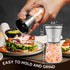 Stainless Steel Salt and Pepper Grinder Set of 2 - Pepper Mill & Salt Mill with Adjustable Coarseness - Glass Spice Shakers - Easy Clean Ceramic G...
