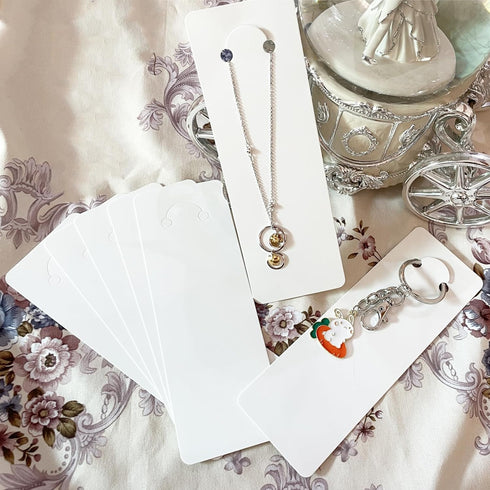 120 Set Keychain Display Card with Self-Sealing Bags, Keychain Packaging Keyring Jewelry Holder Display (White 5.9X2inch)...
