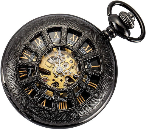 SIBOSUN Mechanical Pocket Watch for Men Pocket Watch with Chain Steampunk Skeleton Antique Men Women Pocket Watches...