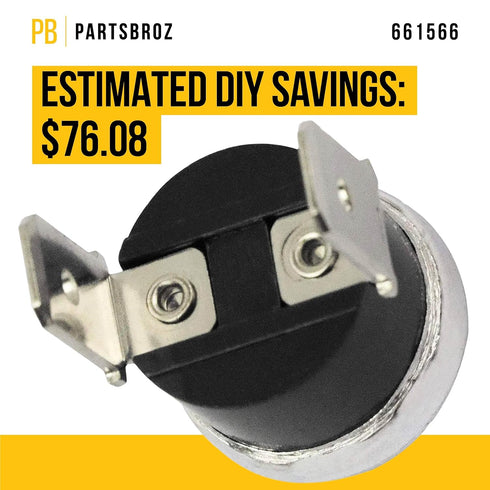 WP661566 High Limit Thermostat 661566 Compatible with Whirlpool WDT710PAYM6 WDF520PADM3 WDF520PADM7 WDF520PADM7 WDF520PADW7 WDT720PADM2 WDT720PADM2 WDT730PAHZ0 WDT730PAHZ0 ADB1100AWW5 665.13123K703