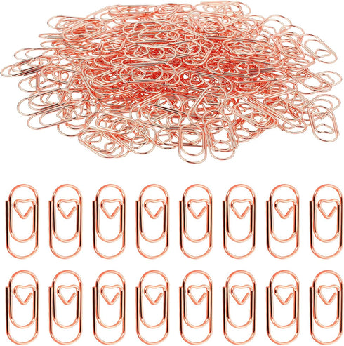 200pcs Love Heart Shaped Paper Clips, 0.78inch Cute Mini Paperclips Stainless Steel Metal Small Paper Clip for Office School Home Desk Organizers ...