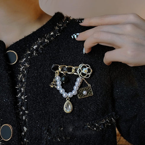 Vintage Fashion Eiffel Tower Pearl Brooch pins Brooches for Women Wedding/Banquet Jewelry...