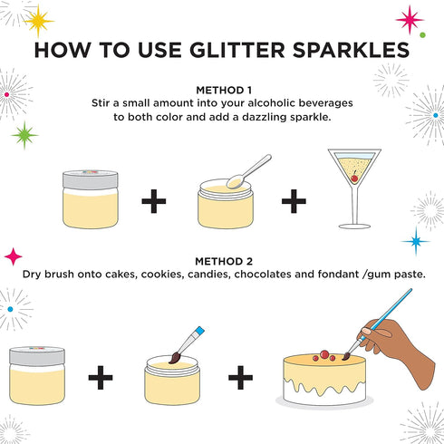 Blacksherbet Bright White Edible Glitter for Drinks 5 Grams | KOSHER Certified | Drink Glitter and Dust for Cakes, Strawberries, Cupcakes, Chocola...