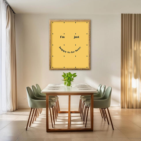 Posterizer 1 pcs-i'm just happy to be here-Yellow positive minimalist art-Motivational & Inspirational Art-Decor for Home & Office- unframed wall ...