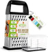 Spring Chef Professional 10" Parmesan Cheese Grater With Container, Stainless Steel & Soft Grip Handle, 4 Sided Kitchen Cheese Shredder, Handheld ...