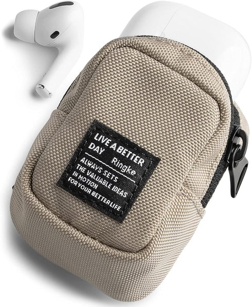 Ringke Mini Pouch Block, Mini Bag for Universal Wireless Ear Buds, Durable Waterproof Keychain Accessories Small Pouch Bags Compatible with AirPod...