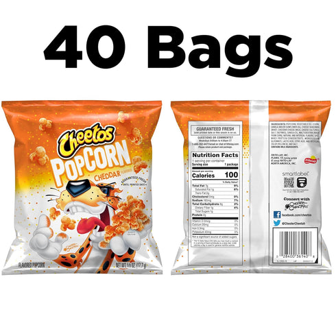Cheetos Popcorn, Cheddar, 0.625 Ounce (Pack of 40)...
