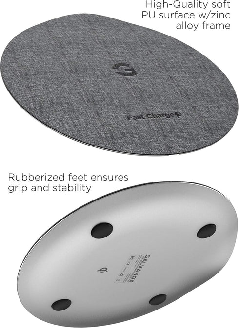 Encased Wireless Charger Pad for Samsung Models (Quick Charge 3.0) (Fast Charging Qi Enabled) Non-Slip, Case Compatible (Premium Metal Constructio...
