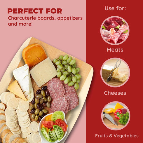 Bamboo Cutting Board, Chopping Board Set: Great for Meal Prep and Serving, Charcuterie, Eco-Friendly Wood Cutting Boards in Assorted Sizes...