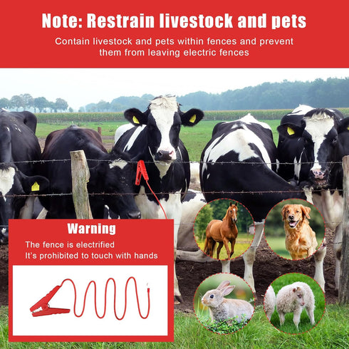 8pcs Electric Fence Wire Connectors, Solar Electrical Fence Charger Kit Electric Fence Wire Connect Electric Fence Clips with Alligator Clip......