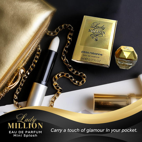 Lady Million Perfume for Women Mini Splash EDP 0.17 Fl oz...