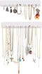 Boxy Concepts 2-Pack Necklace Organizer & Jewelry Storage - 10.5 in x 1.5 in White Wall-Mount Hanging Jewelry Organizer - 10 Hooks for Necklaces, ...