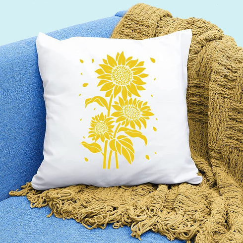 Sunflower Stencil (A4) - Reusable Sun Flower Stencils DIY Template for Art and Crafts for Painting on Wood, Canvas, Paper, Fabric, Wall, Furniture...