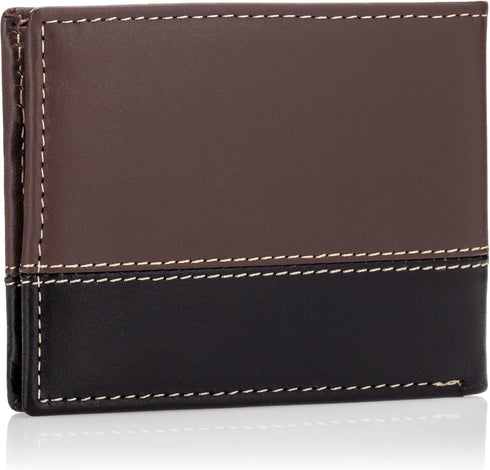 Timberland mens Leather Passcase Trifold Wallet Hybrid, Brown/Black, One Size...