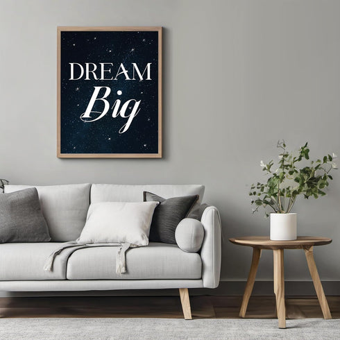 Posterizer 1 pcs-dream big-encouraging quote-Kids Room Art-Motivational & Inspirational Art-decor for nursery toddlers kids room- UNFRAMED Wall Ar...