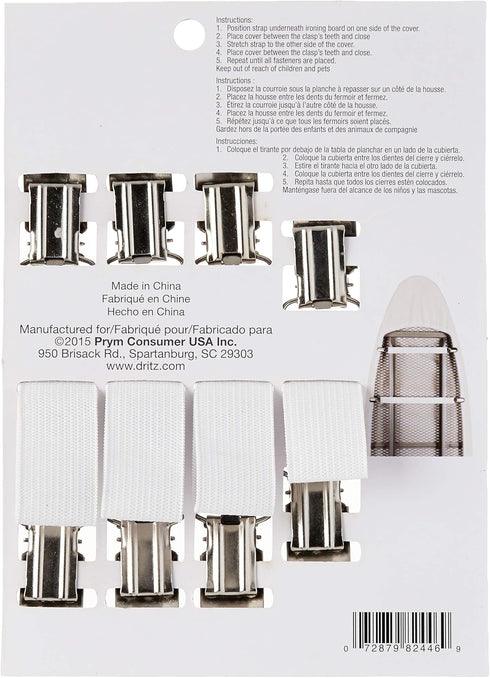 Dritz Clothing Care 82446 Ironing Board Cover Fasteners (4-Count) , White...