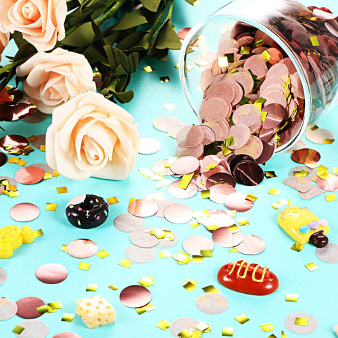 TecUnite Round Tissue Paper Table Confetti Dots for Wedding Birthday Party Decoration, 1.76 oz(Rose Gold Confetti,1.5 cm)...