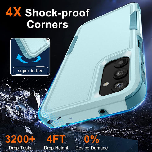 for Samsung Galaxy A14 5G Case with 1 Pcs Tempered Glass Screen Protector and 1 Pcs Camera Lens Cover,Heavy Duty Rugged Shockproof Full Body Prote...