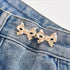 8 Pairs Cute Metal Bows Buttons, Pants Waist Tightener, Detachable Adjustable Bow Jean Buttons, Pant Waist Tightener Adjuster Waist Smaller for Me...