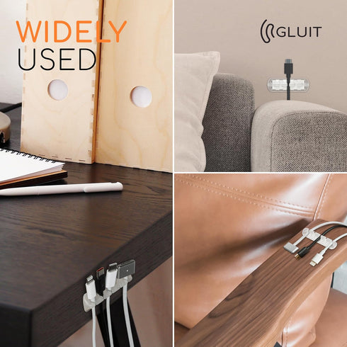 GLUIT Adhesive Desktop Cable Organizer Versatile Cord Holders Wire Clips and Cable Holder Cord Organizer for Desk Table Accessories Office Spaces ...