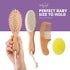 Baby Brush Set for Newborn - Baby Hair Brush with Soft Goat Hair Bristles - Wooden Toddler Hair Brush with Baby Comb, Massage Brush & Cradle Cap B...