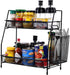 LEMIKKLE Countertop Organizer for Bathroom Counter, The Organizer for Bedroom, Spice Rack Organizer for Kitchen Counter Shelf with Small Basket(Bl...