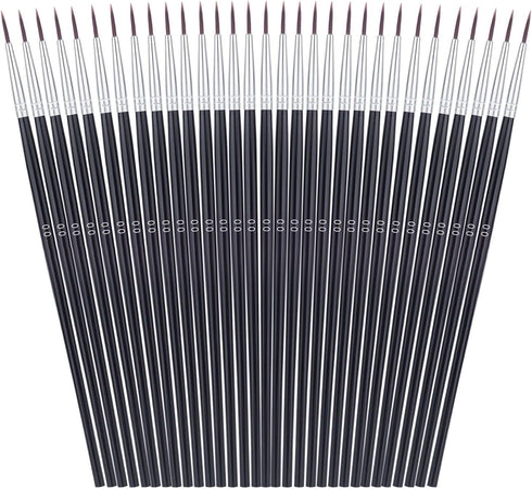Miniature Detail Paint Brushes, Anezus 30 Pcs Paintbrushes Small Watercolor Artists Paint Brushes for Acrylics Oil Model Craft Nail Detail Paintin...