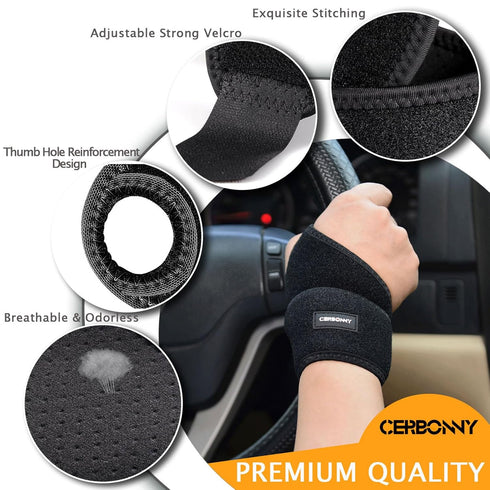 Carpal Tunnel Wrist Brace,1Pack Wrist Support Brace Adjustable Wrist Strap Reversible Wrist Brace for Sports Protecting/Tendonitis Pain Relief/Car...