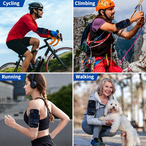 Wristband Running Phone Holder for iPhone 15/14/13/12 Pro Max/11/X/8 Plus/8/7, 360°Rotatable with Key Holder, Sports Wristband for Samsung Galaxy ...