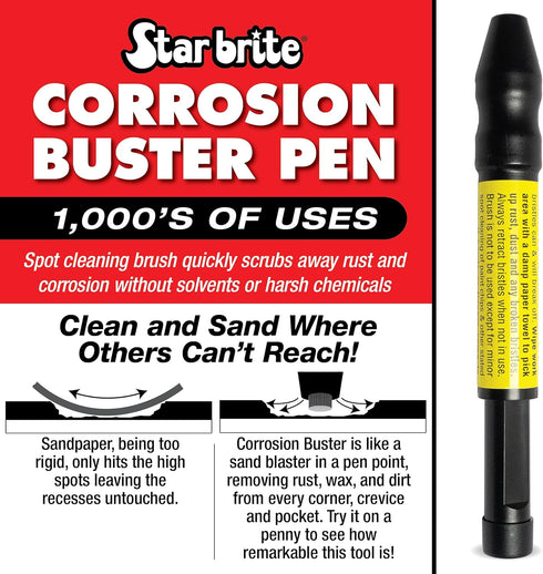 STAR BRITE Corrosion Buster Pen - Precision Rust & Corrosion Removal Tool for Electrical Connections, Marine Gear, Fishing Equipment & More - Easy...