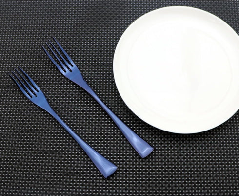 Flatware Set 18/10 Stainless Steel Mirror Polished Blue Cutlery - Silverware Utensil Set of Serrated Steak Knife Dinner Fork Knife Spoon Salad For...