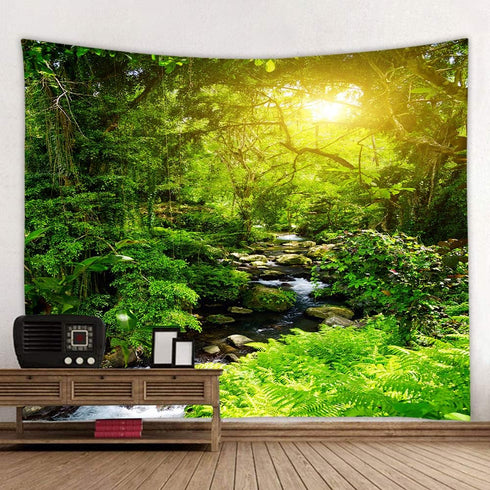 Llamazing Forest Creek Landscape Tapestry - Home Decor for Living Room and Bedroom - Magic Curtain (90.5''L70.8''W)...
