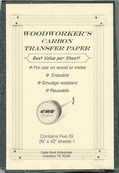 Carbon Transfer Tracing Paper for Woodworking Patterns (5 Sheets - 26" x 42" per Sheet)...