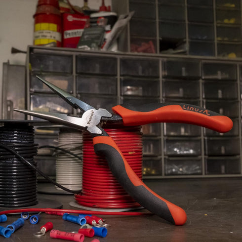 Proferred T19002 Side Cutting Long Nose Pliers with Cutter, 7" TPR Grip...