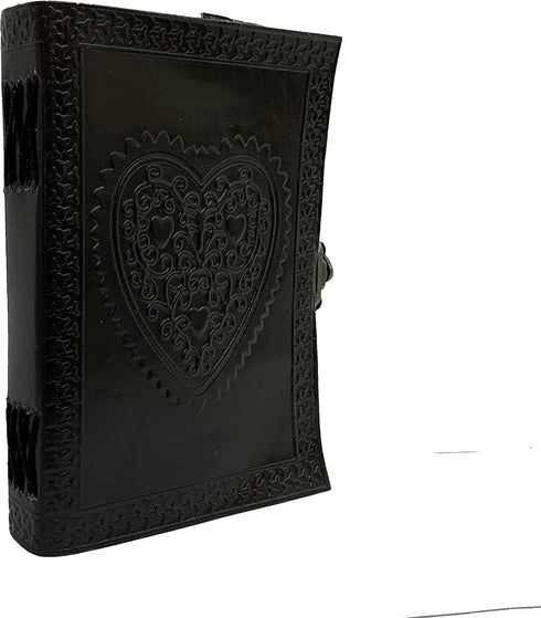 cuero Large Vintage Heart Embossed Black Uncut Paper Leather Journal/Instagram Photo Album...