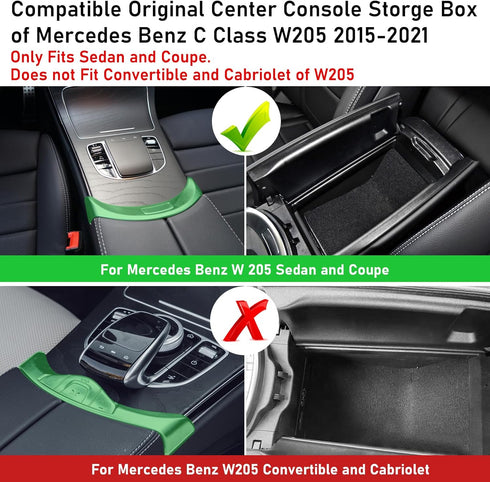 TTCR-II Compatible with Mercedes Benz C Class W205 Center Console Organizer 2015-2021 (Sedan & Coupe Only), for GLC W253 Console Organizer Tray 20...