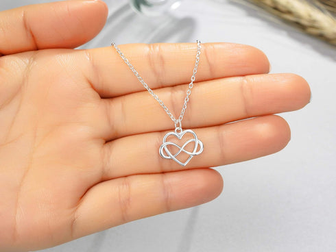 RareLove Mother in Law Gifts from Daughter in Law,Mom Gift from Daughter,Mother of the Groom Necklace,925 Sterling Silver Tiny Infinity Heart Neck...