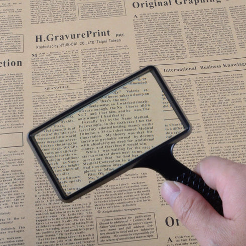 Rectangular Magnifying Glass 3X Handheld Magnifier Large Magnifying Glasses Scratch Resistant Lens for Macular Degeneration Seniors Reading Newspa...