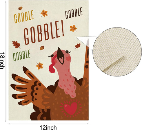 Thanksgiving Garden Flag, Fall Yard Flags Welcome Garden Flags 12x18 Double Sided Thankful Flags for Outside, Turkey Garden Flag Hello Fall Farmho...