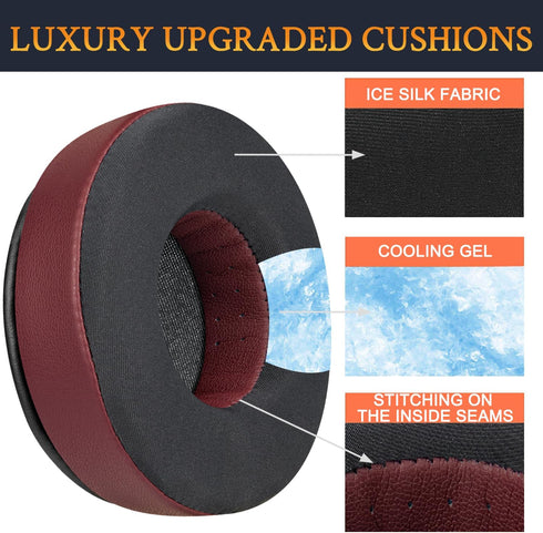 SOULWIT Cooling-Gel Earpads Replacement for Skullcandy Hesh & Hesh 2 Wireless Over-Ear Headphones, Ear Pads Cushions with Noise Isolation Foam - B...