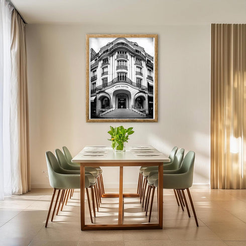 Posterizer 1 pcs-black-and-white photograph of Luxury store front 7-Photography Art-Retro Art-Gift for Women, Fashionistas, Designer Fashion Fans-...