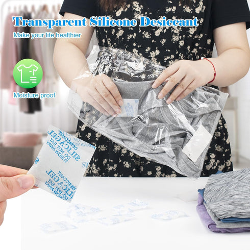 60 packs 3 Grams Silica Gel Packs Desiccant Packets for Storage, Transparent Desiccant?Food Safe Desiccant Dehumidifiers, for 3D Filaments Spices ...