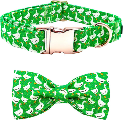 Dog Collar Green Gooses Dog Collar Pet Collar Dog Summer Collar Holiday Dog Collar Girl or Boy Pet Dog Collar Adjustable Dog Collar for X-Small Do...
