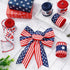Whaline 30 Yards Patriotic Wired Edge Ribbon 4th of July Star Strip Burlap Ribbon Red Blue White American Flag Truck Gnome Wrapping Ribbon for Ind...
