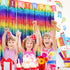 Sparkly Rainbow Foil Fringe Curtain Metallic Streamers Tinsel Party Backdrop Decorations for Birthday Gay Pride Day Graduation Wedding Engagement ...