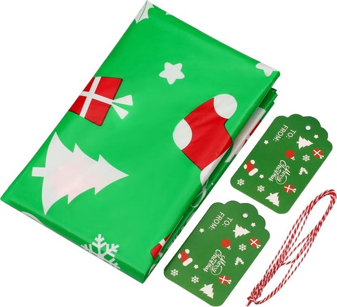 CCINEE Giant Bags,Green Christmas Sacks for Jumbo Gift Package(36"x44") with Tag Card and Wrapping Tie...