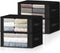 HomeHacks Storage 4-Pack Clothes Organizer Storage Bags Foldable Storage Box with Large Clear Window Sturdy Handles for Closet, Dorm, Pillows, Bed...
