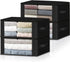 HomeHacks Storage 4-Pack Clothes Organizer Storage Bags Foldable Storage Box with Large Clear Window Sturdy Handles for Closet, Dorm, Pillows, Bed...