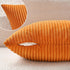 MIULEE Fall Decorative Throw Pillow Covers 24x24 Inch Set of 2 Soft Striped Corduroy Euro Pillow Shams for Couch Living Room Sofa Car Orange....